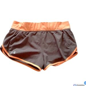 Under Armour Womens Grey and Orange Shorts with Zip Pocket, L